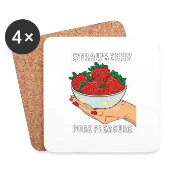 FRAISE PUR PLAISIR - Dessous de verre (lot de 4) - blanc - Devant