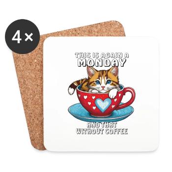 LUNDI ET CELA SANS CAFÉ - Dessous de verre (lot de 4) - blanc - Devant