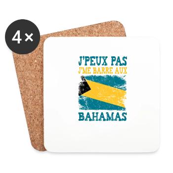 I can't I'm going to the Bahamas - Coasters (set of 4) - white - Front