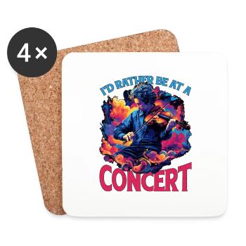 I'd Rather Be At A Concert 9 - Coasters (set of 4) - white - Front