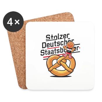 Stolzer Deutscher Staatsbürger - Coasters (set of 4) - white - Front