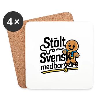 STOLT SVENSK MEDBORGARE - Coasters (set of 4) - white - Front