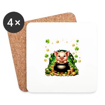 This Is My Lucky Shirt - Coasters (set of 4) - white - Front