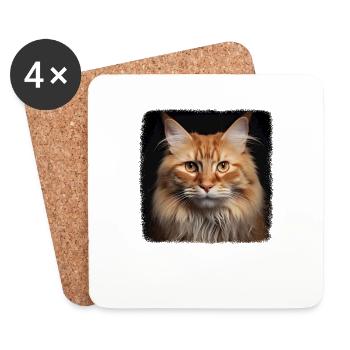 Cymric Kitten Cymric Cat - Dessous de verre (lot de 4) - blanc - Devant