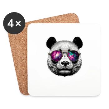 Panda Bear Lunettes de soleil Galaxy Bears - Dessous de verre (lot de 4) - blanc - Devant