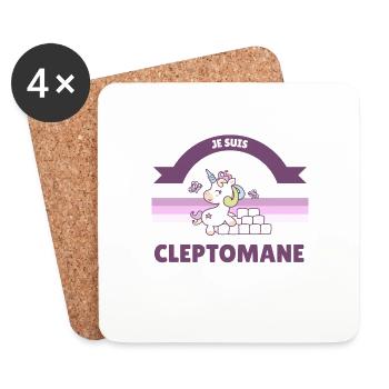 Je Suis Une Licorne Cleptomane - Dessous de verre (lot de 4) - blanc - Devant
