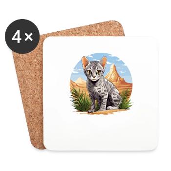 Egyptian Mau Kitten Cat Egyptian Mau - Coasters (set of 4) - white - Front