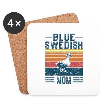 Duck Mama - Vintage Blue Swedish - Coasters (set of 4) - white - Front