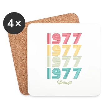 47 Jahre alter Jahrgang 1977 Limitierte Auflage 47. - Untersetzer (4er-Set) - Weiß - Vorne