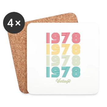 46 Jahre alter Jahrgang 1978 Limitierte Auflage 46. - Untersetzer (4er-Set) - Weiß - Vorne