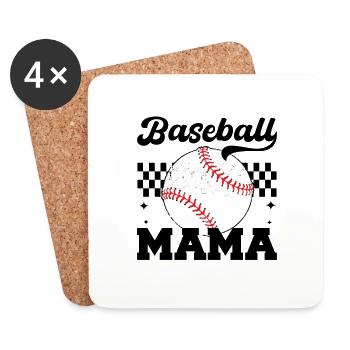 Baseball Mama verzweifelt Muttertag Mama - Untersetzer (4er-Set) - Weiß - Vorne