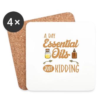 A Day Without Essential Oils Natural Healing - Coasters (set of 4) - white - Front