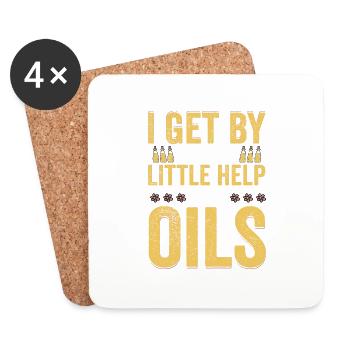 I Get By With A Little Help From Oils Essential Oi - Coasters (set of 4) - white - Front