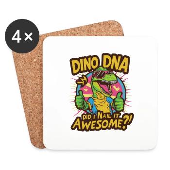 L’ADN DE DINO EST-CE QUE JE L’AI CLOUÉ GÉNIAL - Dessous de verre (lot de 4) - blanc - Devant