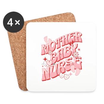 Mère Bébé Infirmière Post-partum Groovy Maman Allaitement - Dessous de verre (lot de 4) - blanc - Devant