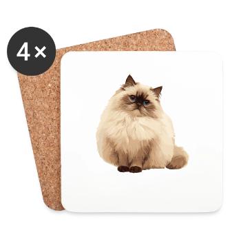 Himalayan Cat Colourpoint Katze - Coasters (set of 4) - white - Front