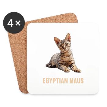 Egyptian Mau Kätzchen Katze Ägyptische Mau - Untersetzer (4er-Set) - Weiß - Vorne