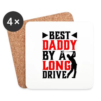 Best Daddy By A Long Drive - Coasters (set of 4) - white - Front