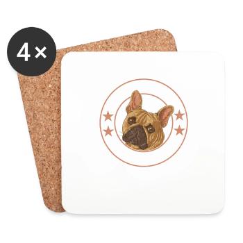 Best Dog Dad Ever French Bulldog Frenchie - Untersetzer (4er-Set) - Weiß - Vorne