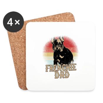 Frenchie Dad French Bulldog Owner - Coasters (set of 4) - white - Front