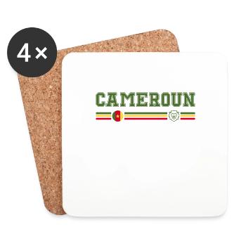 CAMEROON flag and emblem of Cameroon - Coasters (set of 4) - white - Front