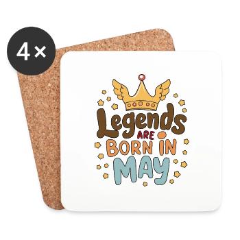 Legends are born in May - Untersetzer (4er-Set) - Weiß - Vorne