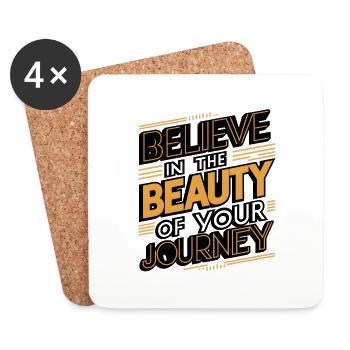 Believe in the Beauty of your Journey Digital Art - Coasters (set of 4) - white - Front