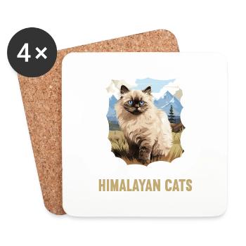 Himalayan Cat Colourpoint Katze - Coasters (set of 4) - white - Front