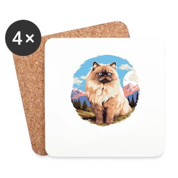 Chat de l’Himalaya Colourpoint Katze - Dessous de verre (lot de 4) - blanc - Devant