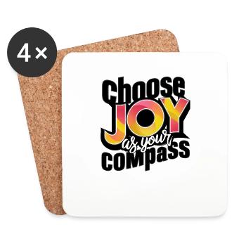 Choose Joy as Your Compass Art Print - Coasters (set of 4) - white - Front