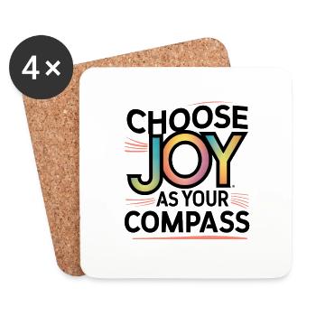 Choose Joy as Your Compass - Inspirational Print - Coasters (set of 4) - white - Front