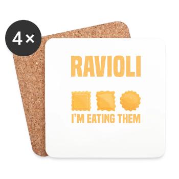 Contrôle de la qualité des raviolis - Dessous de verre (lot de 4) - blanc - Devant