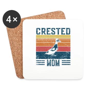 Duck Mom - Vintage Crested Duck - Coasters (set of 4) - white - Front