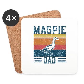 Entendad - Vintage Magpie - Coasters (set of 4) - white - Front