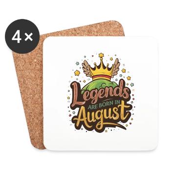 Legends are born in August Geburtstag - Untersetzer (4er-Set) - Weiß - Vorne
