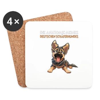 Deutscher Schäferhund Hundehalter T Gassi Hunde - Untersetzer (4er-Set) - Weiß - Vorne