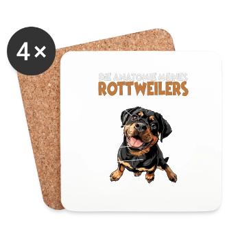 Witziges Rottweiler Hundehalter T Rottweiler Gassi - Untersetzer (4er-Set) - Weiß - Vorne
