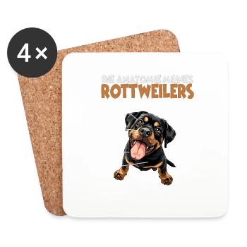 Funny Rottweiler T for dog owners dog walks - Coasters (set of 4) - white - Front