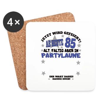 85th Birthday Man and Woman Guestbook - Coasters (set of 4) - white - Front