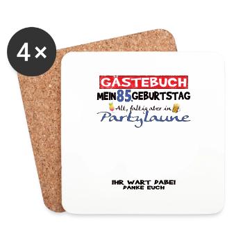 85th Birthday Man and Woman Guestbook - Coasters (set of 4) - white - Front