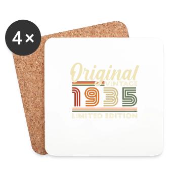 Original 1935 Vintage Cadeau Anniversaire Rétro - Dessous de verre (lot de 4) - blanc - Devant