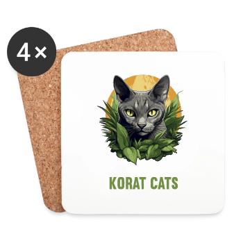 Korat Kitten Korat Cat - Coasters (set of 4) - white - Front
