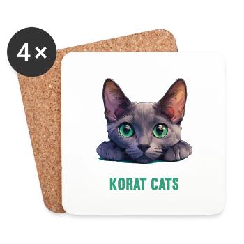 Korat Kitten Korat Cat - Coasters (set of 4) - white - Front