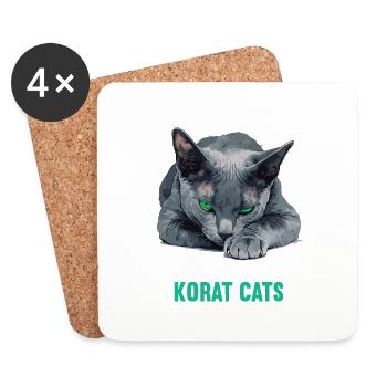 Korat Kitten Korat Cat - Coasters (set of 4) - white - Front