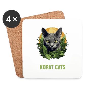 Korat Kitten Korat Cat - Coasters (set of 4) - white - Front
