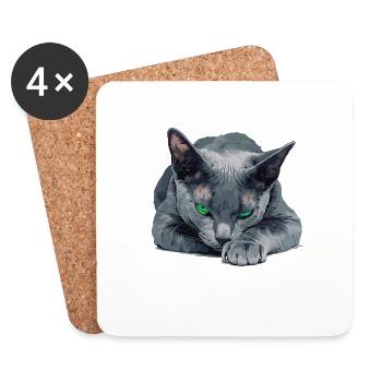 Korat Kitten Korat Cat - Coasters (set of 4) - white - Front