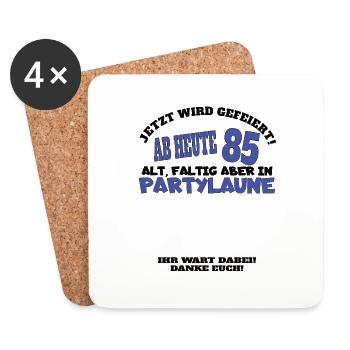 85th Birthday Man and Woman Guestbook - Coasters (set of 4) - white - Front