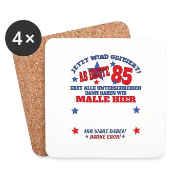 85th Birthday Man and Woman Guestbook - Coasters (set of 4) - white - Front