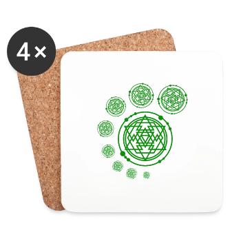 Kornkreis, extraterrestrisches Alien-Begegnungs-Wortspiel - Untersetzer (4er-Set) - Weiß - Vorne