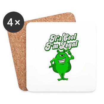Es ist cool, ich bin legal, t-shirt, lustig, UFO, niedlich, Raum - Untersetzer (4er-Set) - Weiß - Vorne